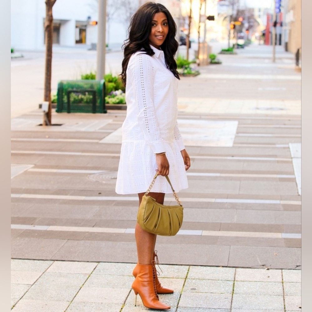 l'intervalle Ankle Boots w/ Gold Accent High Heels in Chestnut Nubuck 39/ US 8.5 - Picture 2 of 14